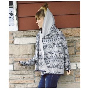 Amazing Levi's hooded wrap cotton poncho sweater